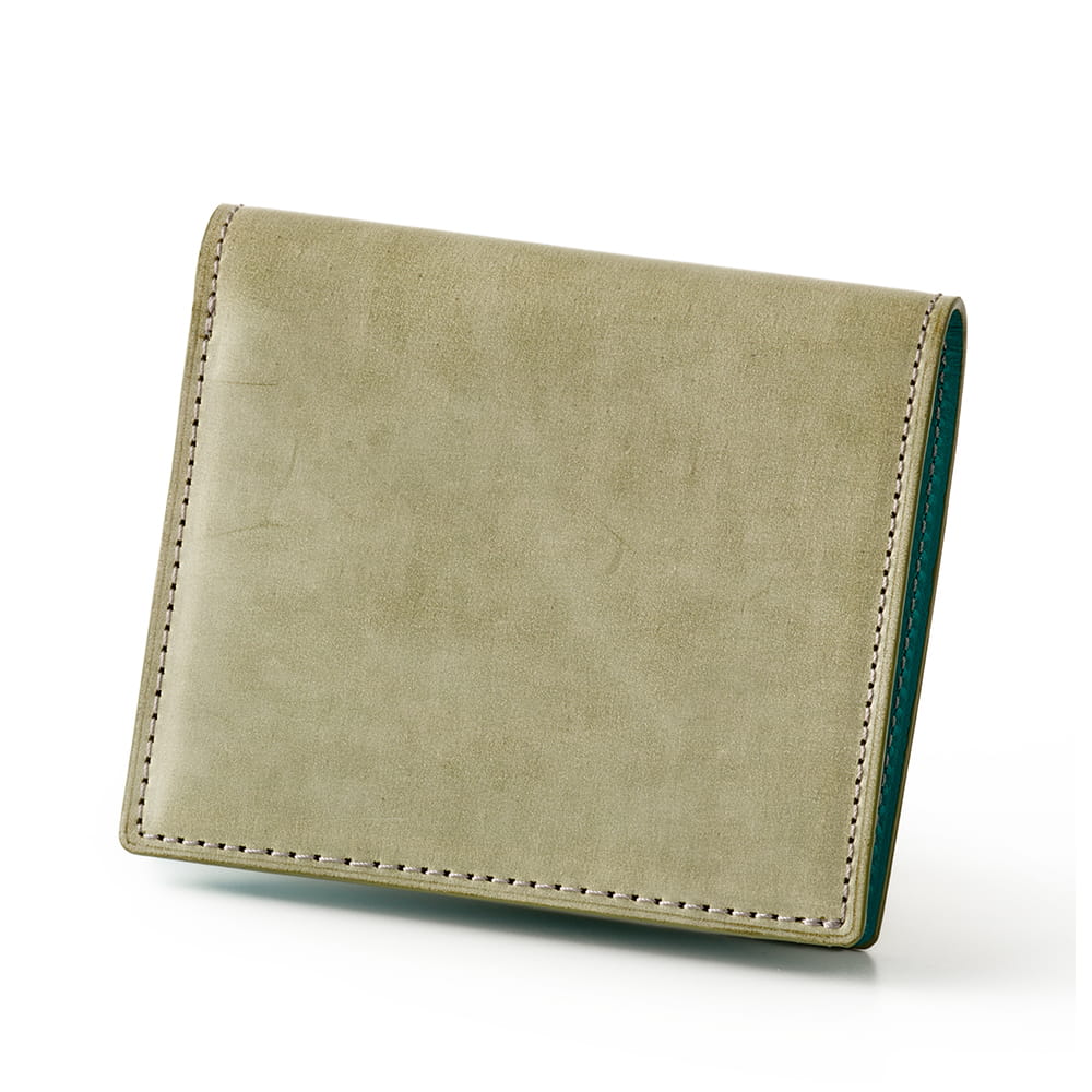 二つ折り財布 コードバン 革財布